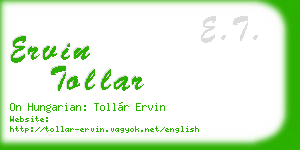 ervin tollar business card